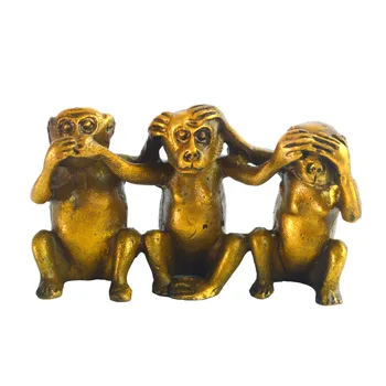 

Hear No Evil, See No Evil, Speak No Evil Set Of 3 Monkeys + Free Mxsabrina Red String Bracelet M5025