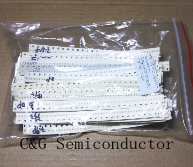 

0402 SMD Chip capacitor assorted kit , 52values*50PCS=2600PCS (1pF~1uF)