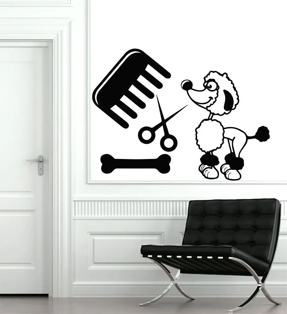 Dog Grooming Salon Pet Shop Sticker Decal Muurstickers Posters Vinyl Wall Art Decals Parede Decor Mural Pet Shop Sticker