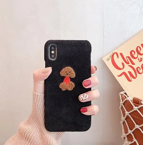

Corduroy Animals Case For iphone XS Max Case For iphone XR X 7 6S 6 8 Plus Cover Cartoon Dog Penguin Sheep Cases Retro Capa