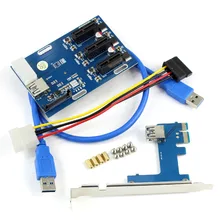 PCIe 1 to 3 PCI Express 1X Slots Riser Card Mini ITX to External 3 PCI-e Slot Adapter PCIe Port Multiplier Card Q21532