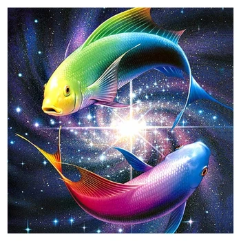 

5D DIY Diamond embroidery colorful fish diamond painting Cross Stitch full square Rhinestone mosaic home decoration