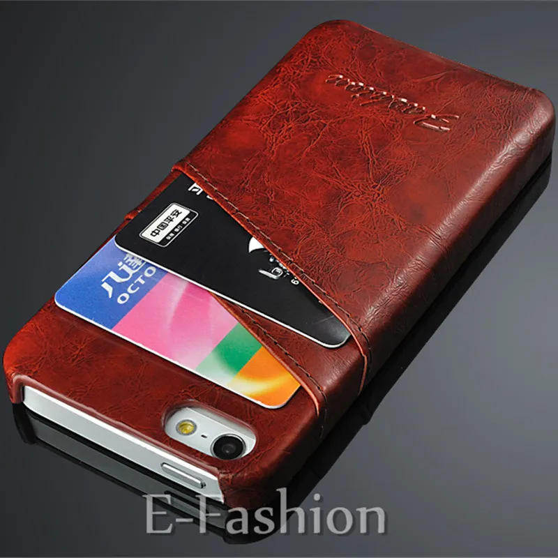 Slim PU Leather Cell Phone Case For iPhone 5 5S SE Credit