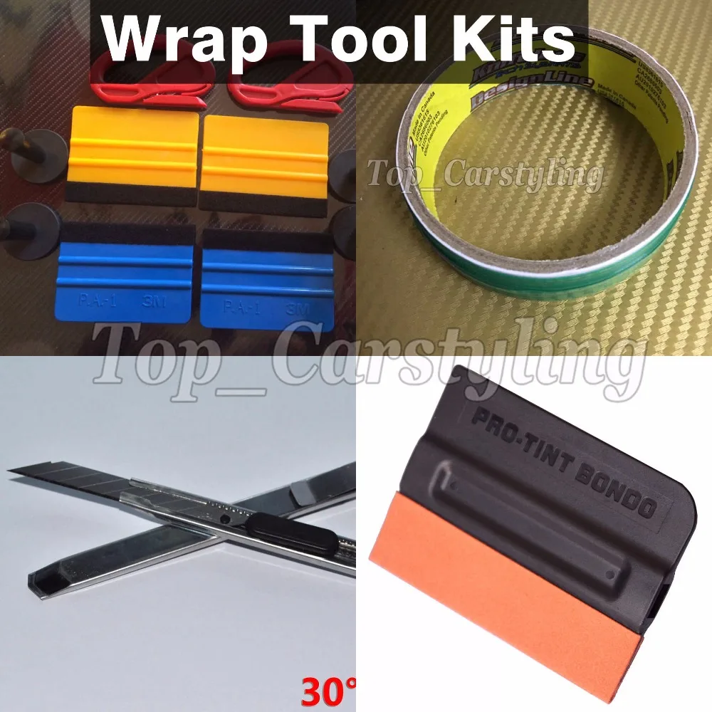 car wrap kits wrapp tools knifelesstape cutter squeege mangetic holder knife gloves (5)