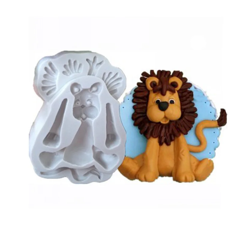 Lion Sugarcraft животное слон/собака/кролик/силиконовая форма помадка форма для украшения торта инструменты форма для шоколадной мастики глиняная форма - Цвет: Lion