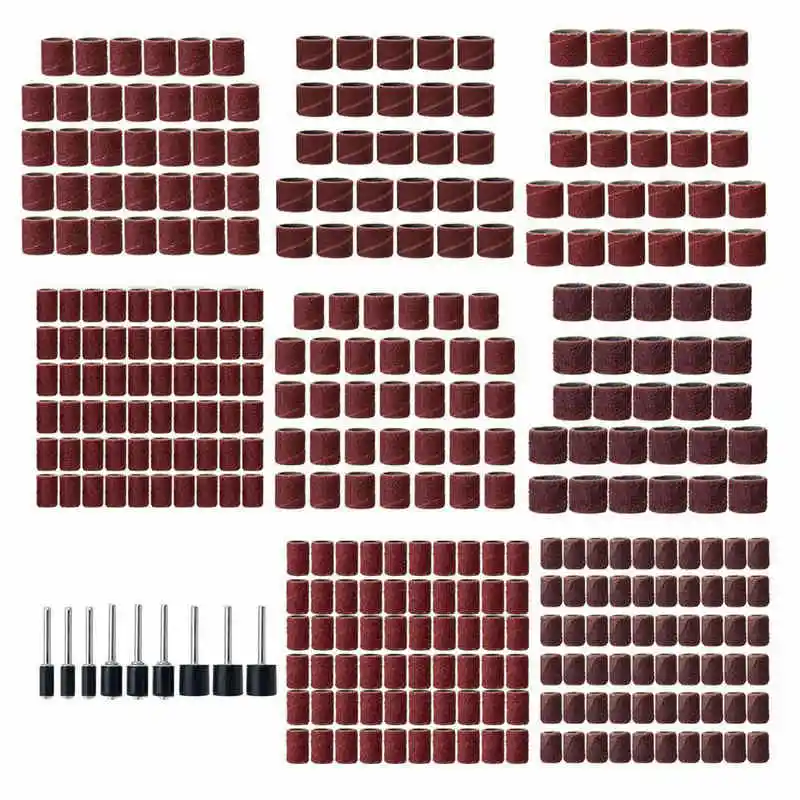 338pcs Drum Sanding Kit Sanding Bands Drums 1/2    1/4    3/8  Chuck Drill Sander Tool Set for Abrasive Rotary Tool