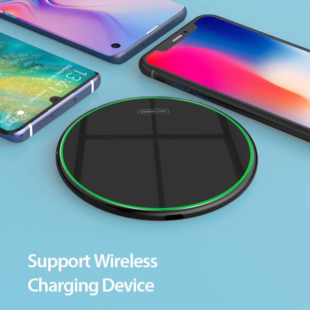 FDGAO 15W Fast Qi Wireless Charger For iphone Xs Max XR X For Huawei Mate20 Pro/P30 Pro Samsung S9 S10 Type C 10W Charging Pad