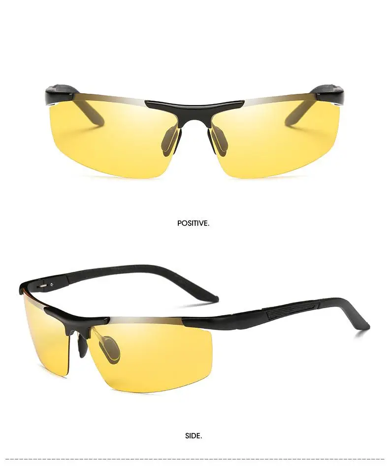 Драйвер Rider очки ночного видения эффект хамелеона цветные очки TAC поляризованный фотохромный полуоправы солнцезащитные очки для мужчин и женщин