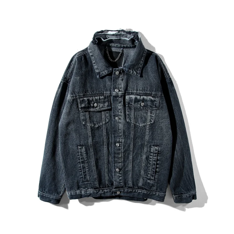 2018SS Xieruis SINNERS Logo Embroidery Women Men Denim Jacket Hiphop Streetwear Men Jeans Jackets Coats