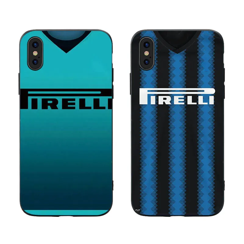 

MA Football Milan Jersey Style Soft Silicone Phone Case Cover For Iphone 5 5S SE 6 6S 7 8 Plus X XS XR XS 11 pro Max TPU Case