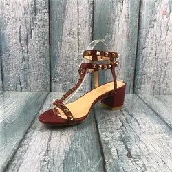 Kmeioo/Новинка 2019, Модные женские сандалии с заклепками, размеры США 5-15