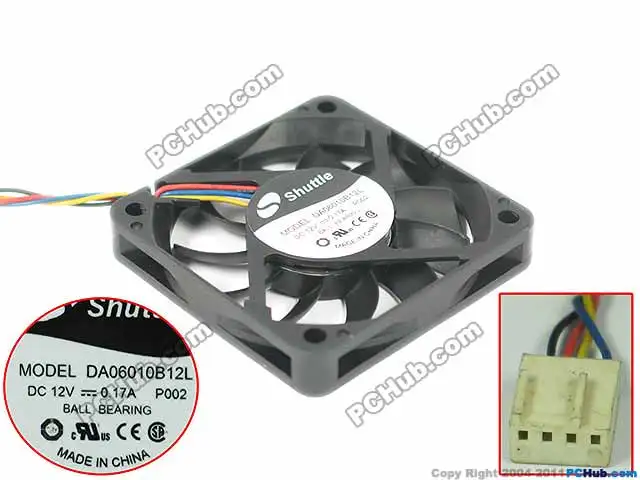 

Shuttle DA06010B12L DC 12V 0.17A 60x60x10mm 4-wire Server Square Fan