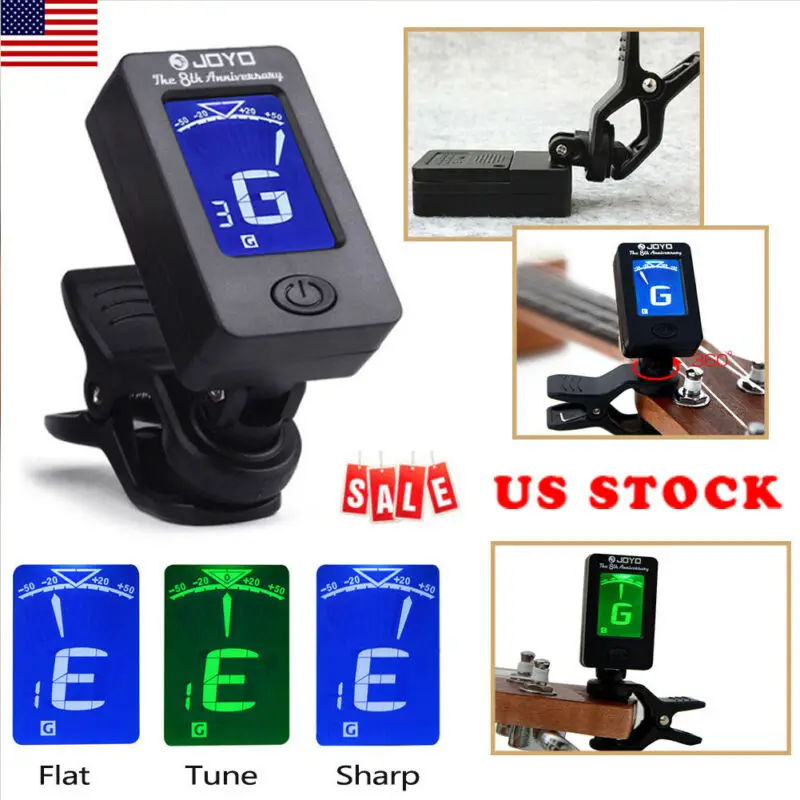 

LCD Clip-on Electronic Digital Guitar Tuner for Chromatic Bass Ukulele US Fast
