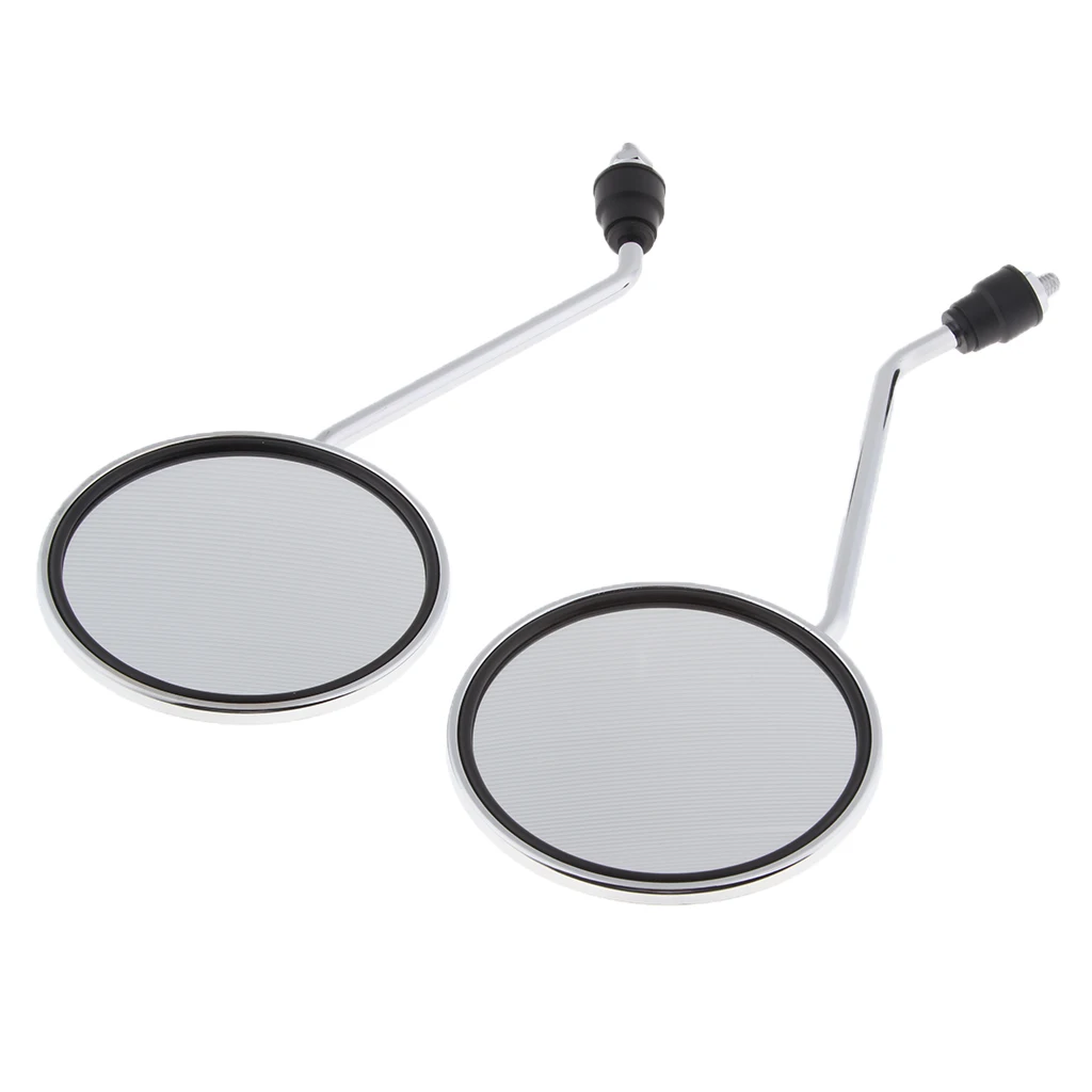 1 Pair Chrome Round Rearview Side Mirrors for Motorcycle Scooter 8mm Motorcycle Round Rear View Mirrors