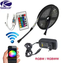 Wi-Fi управление RGB rgbww RGBW светодиодные ленты свет водостойкий м 5 светодио дный м 10 м гибкая светодиодная лента Диодная лента + WiFi 24 клавиши