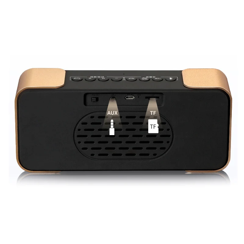

Portable Wireless Stereo Hi-Fi Bluetooth 4.2 Speaker with Large Screen Digital Radio Alarm Clock Support TF Card ND998