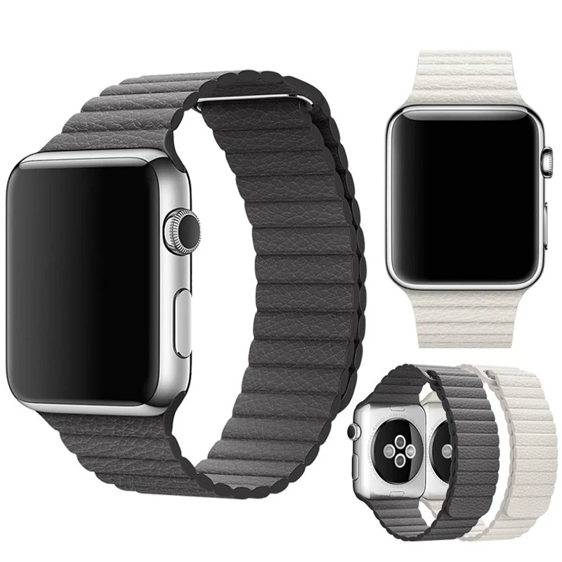 

1:1 Original Design Leather Loop Band With Connector Adapter For Apple Watch 38 42 MM Strap For iPhone Watch Sports Accessories