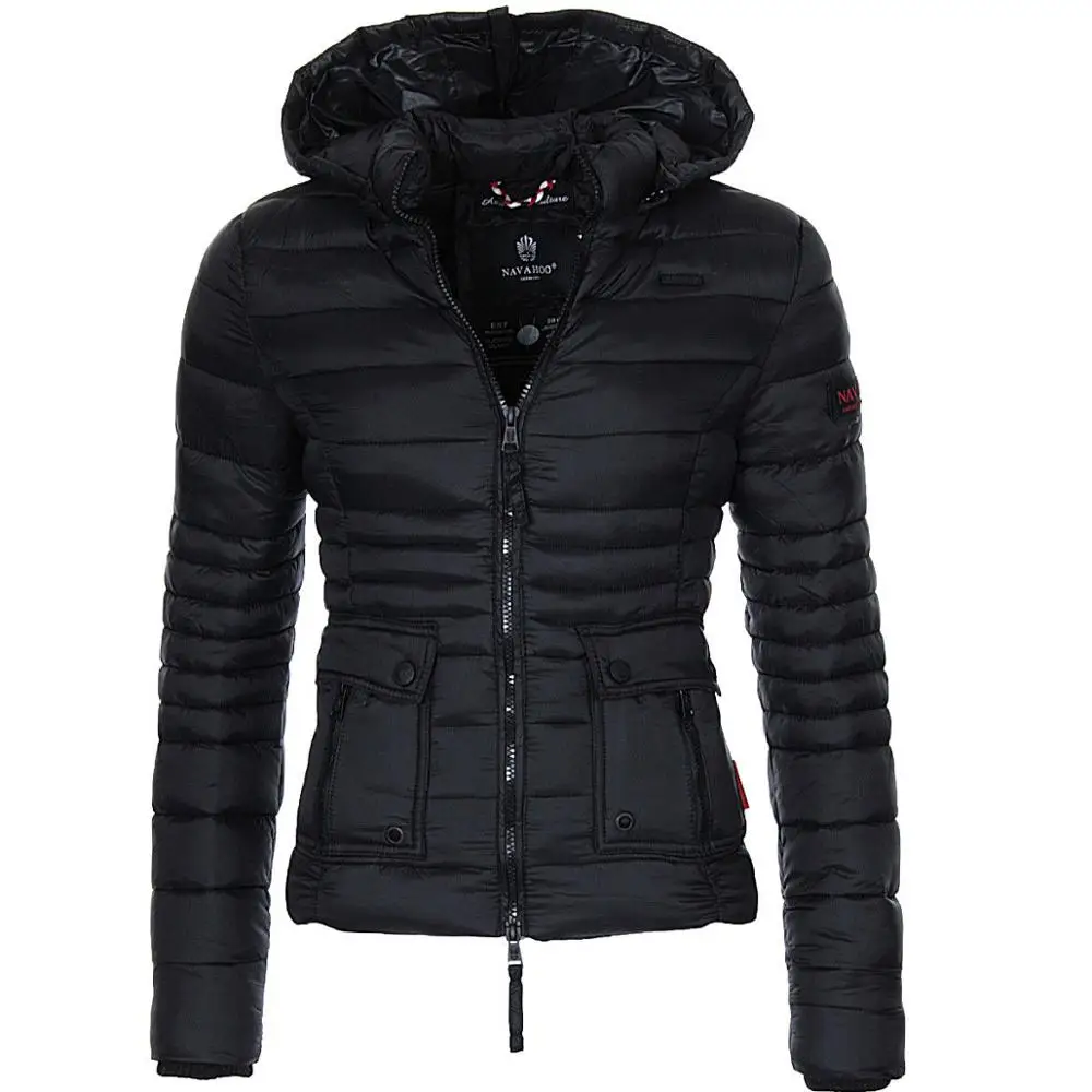 ZOGAA, зимнее пальто для женщин, теплая куртка-пуховик, модная женская парка, повседневное приталенное пальто с капюшоном, верхняя одежда, Женская парка, куртки - Цвет: Black