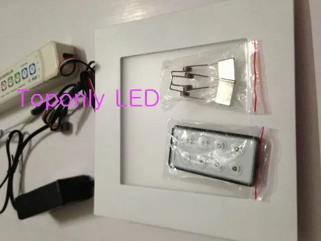Conduziu a Lâmpada do Painel Painel plus Ac dc Adaptador plus Controle 10 w 200x200mm Ultra Fino Rgb Quadrados Levou Plana Luz da Cor Cheia plus Ac dc Remoto rf 50 Pçs e lote Promoção 13 color led panel