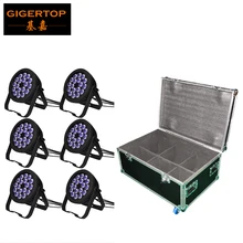 Индивидуальные 6in1 Дорожный Чехол обновления IP65 18x18 Вт RGBWA УФ 6in1 Водонепроницаемый DMX светодио дный номинальной света DMX512 освещения сцены Silent Гладкий мытья