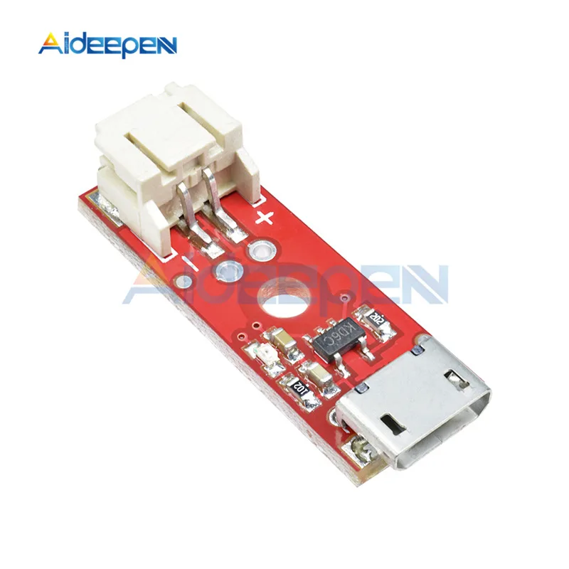 

LiPo Charger Basic Micro USB 3.7V 500mA Li-Ion Lithium Battery Charger Module With LED JST-type Micro-USB Connector MCP73831T