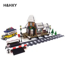 H HXY 36011 Genuine 1010Pcs Creative Series The Winter Village Station Lepin Building Blocks Bricks Children