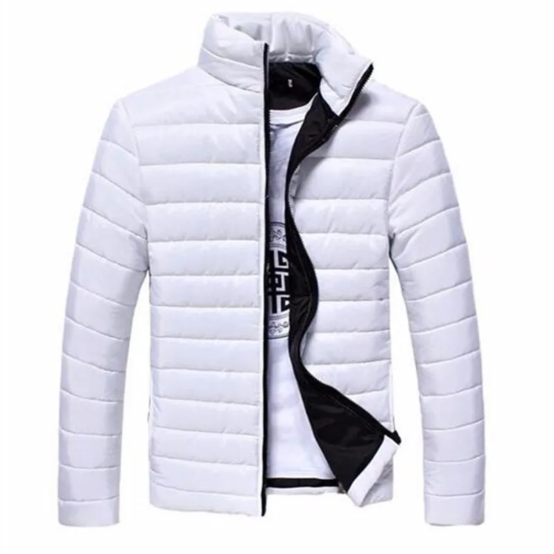 Зимняя куртка для мужчин модная однотонная парка пальто тонкий стоячий воротник хлопок тонкий теплый на молнии мужская зимняя куртка s& Coat