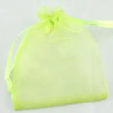 500 шт./партия светло-зеленая органза свадебные подарочные сумки и сумки 9x7 см