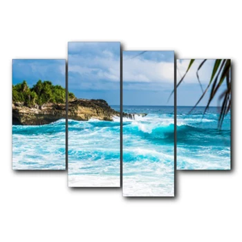 

Laeacco Strait Reef Seaside Canvas Prints Painting Home Decoration Wall Art Paintings Pictures For Living Room Bedroom No Frame