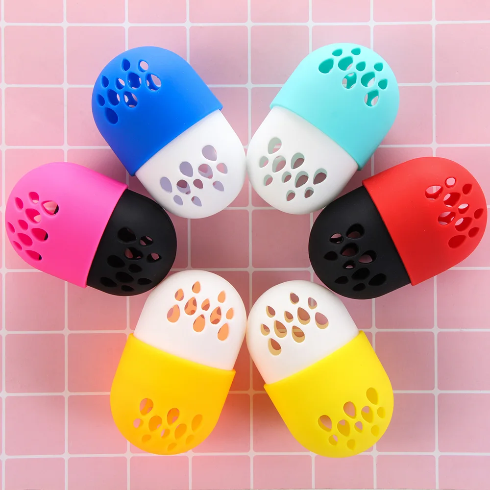 

Soft Silicone Powder Puff Drying Holder Stand Beauty Pad Makeup Sponge Display Rack Cosmetic Blender Sponge Case Puff Holder