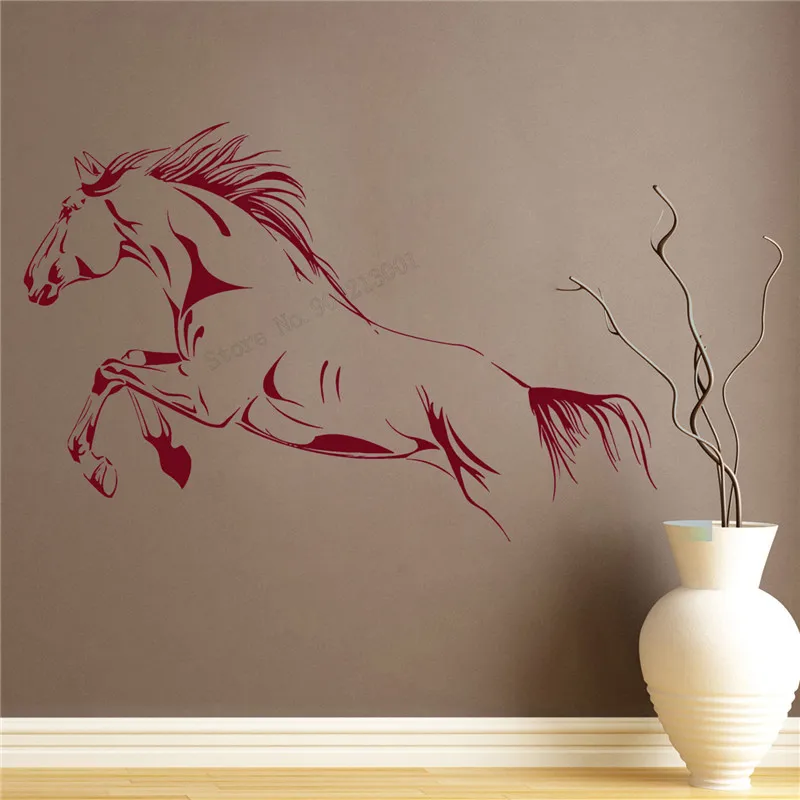 Украшение на стену Лошадь Животное комната Наклейка Винил Искусство Съемный Плакат жеребец конюшни настенная красота наклейка LY342