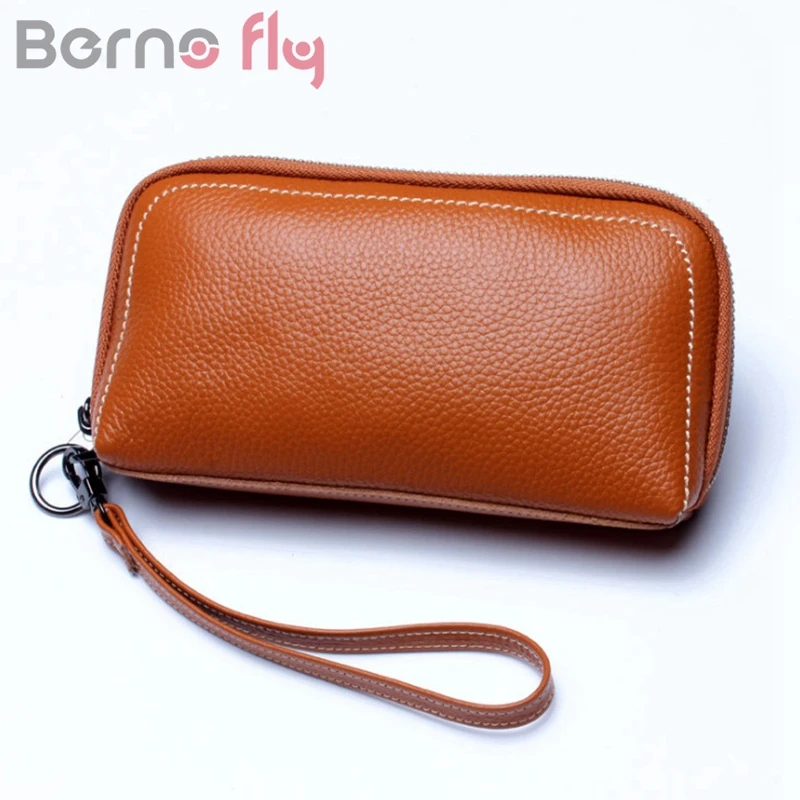 BERNO Fly натуральная кожа женский большой кошелек клатчи сумка емкости воловья