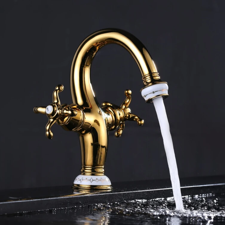 

classical,copper,double the ceramic basin faucet hot and cold faucet