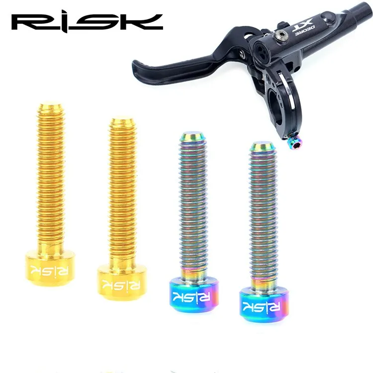 

RISK Mtb Bike Brake Lever Bolts Titanium M5*25 mm Bicycle Brake Handle Bolts For SHIMANO and SRAM Guide R RS RSC