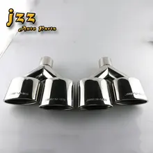 AMG 1PCS Dual Universal exhaust car muffler Stainless Steel T-304 oval Vehicle exhaust 2.1” inlet