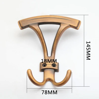Двойная шляпа крючок для одежды цинк литой антикварный стиль страны