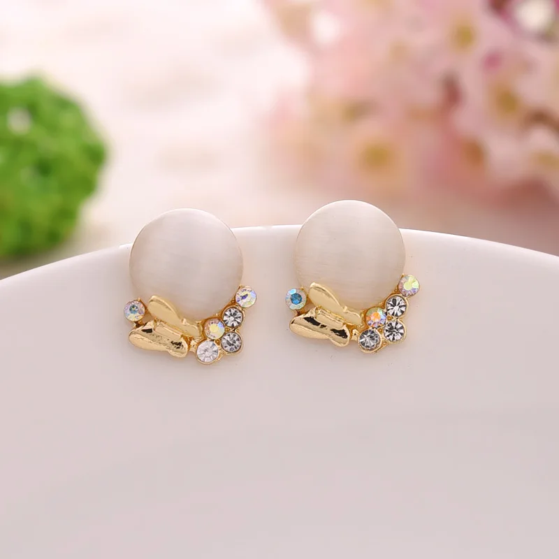 Korean Fashion New Earrings Crystal Personality Temperament Butterfly
