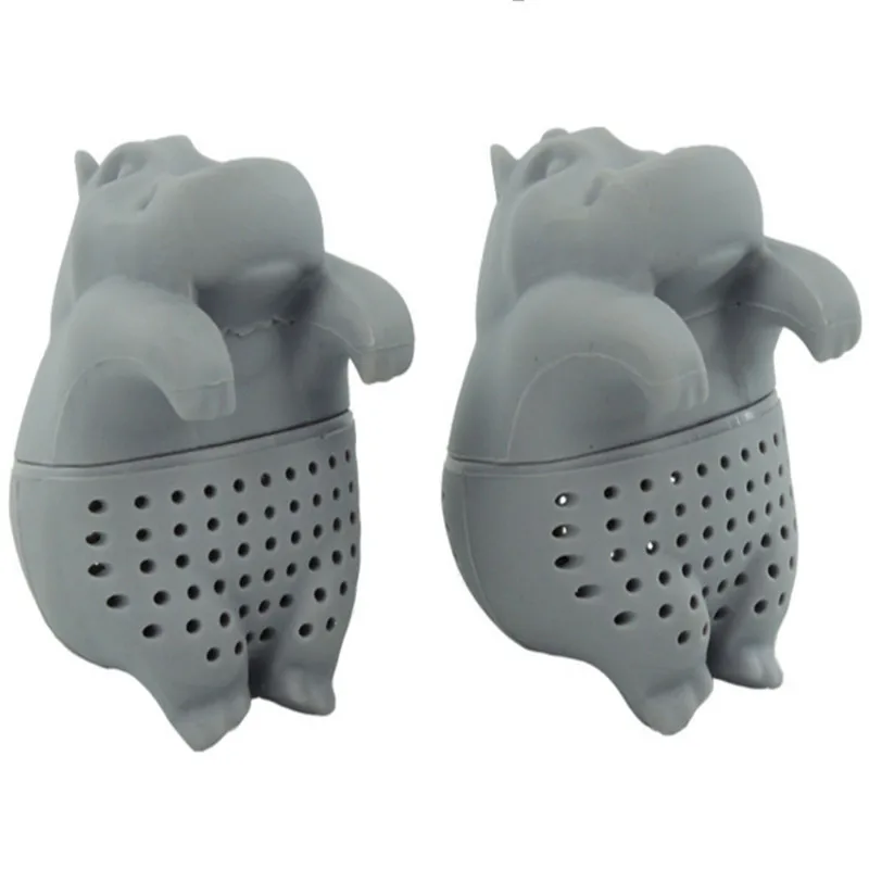 

1PCs Creative Silicone Hanging Hippo Tea Infuser Strainer Leaf Herbal Spice Filter Diffuser Tea Bags Making Device Brewing Tools