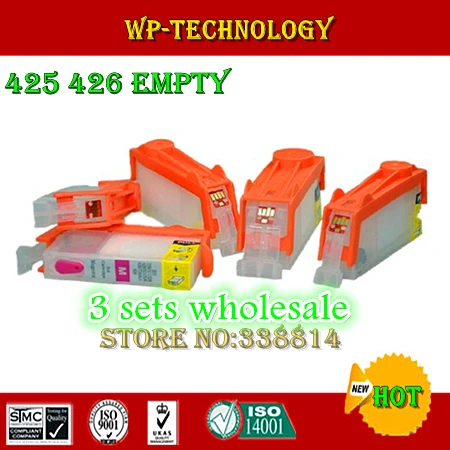 

[3 sets Wholesale] Empty Refill cartridge suit for PGI425 CLI426 ,suit for Canon iP4840 MG5140 MG5240 iX6540 MX884  ,5 color