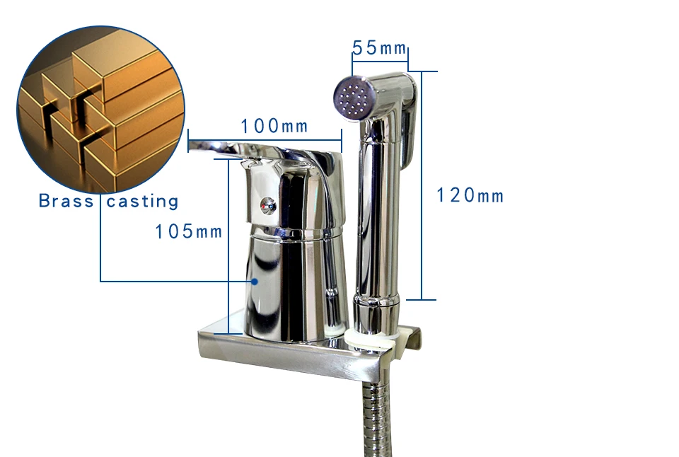 FARP Bidets твердый латунный хромированный ручной биде туалет портативный биде душ набор с горячей и холодная вода биде смеситель
