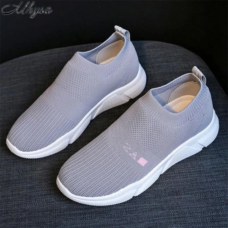 

Mhysa 2019 Women Autumn Sneakers Female Vulcanized Shoes Casual Slip On Flat Shoes Mesh Soft Breathable Walking Footwear T20