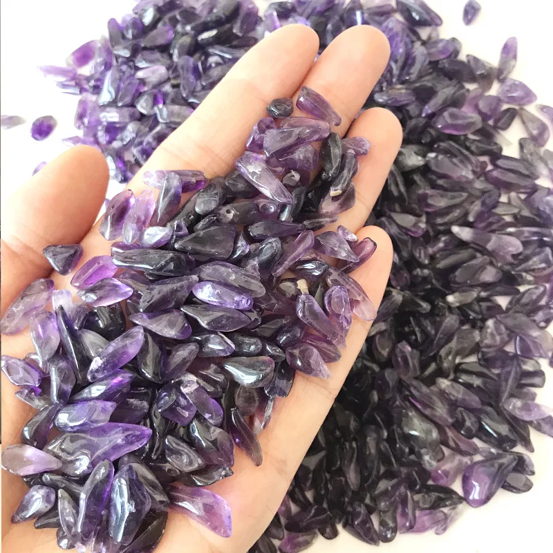 

Natural Amethyst Rice Shape Gravel Tumbled Stone Crystal Healing Stone Magnet feng shui Stones Jewelry Making Decoration
