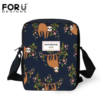 

FORUDESIGNS Sloth Prints Teen Schoolbag Fashion Luxury Small Bags for Student 2019 Canvas Travel Messenger Boys Girls Book Bag