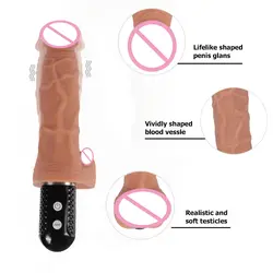 Ощущение кожи силиконовый реалистичный фаллоимитатор вибратор разделяемый пенис Дик Вибрационный женская мастурбация Glans товары для