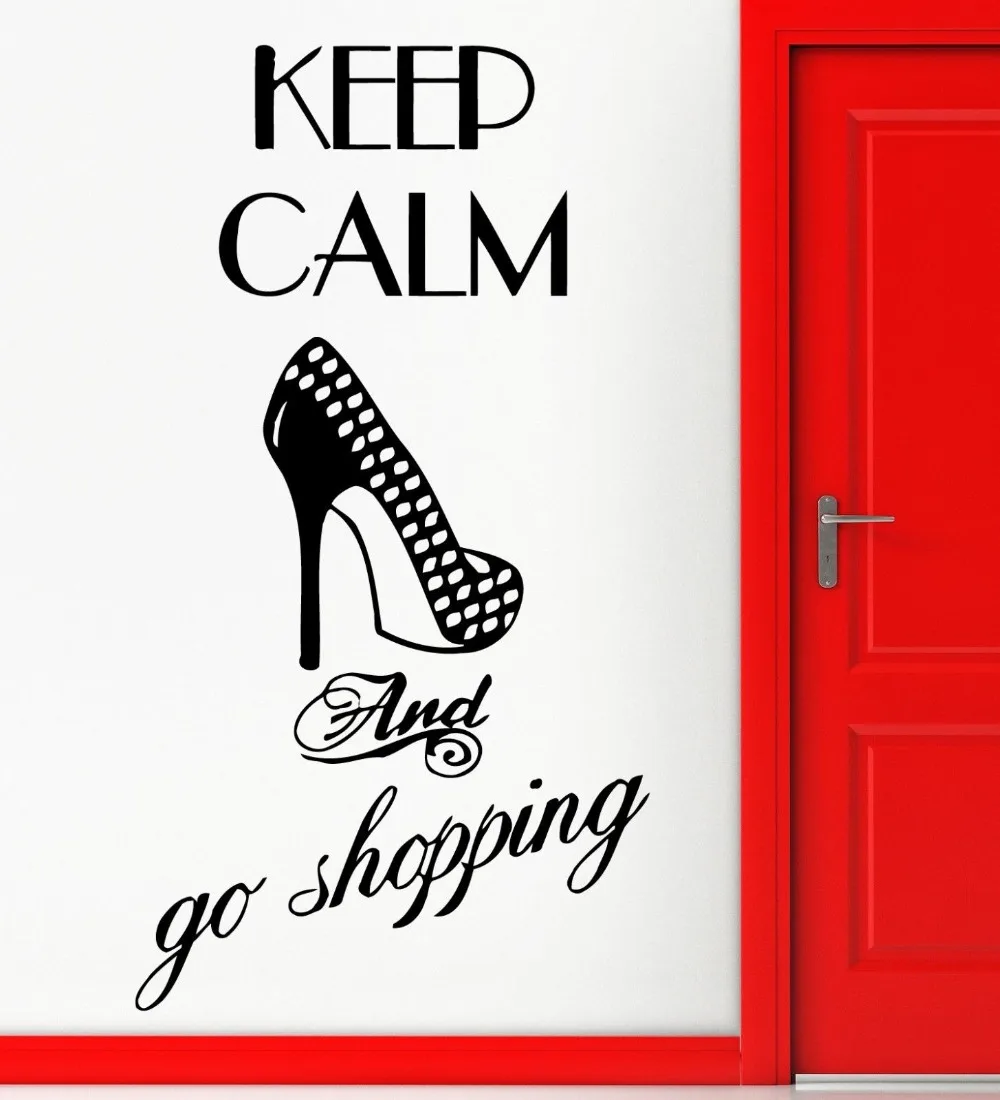 Wall Stickers Vinyl Decal Fashion Quote For Girls Keep Calm Go Shopping