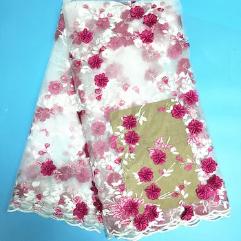 

3d flower fabric high quality 3d lace fabric with beads 5yards african 3d fabrics with sequins french lace fabric 4.5*1.35meter