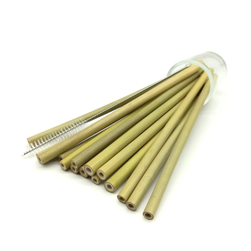 10Pcs Reusable Straws Natural Bamboo Straw Eco Friendly Drinking Straw Wedding Party Bar Accessories Straw Set Wth Brush and Box (7)