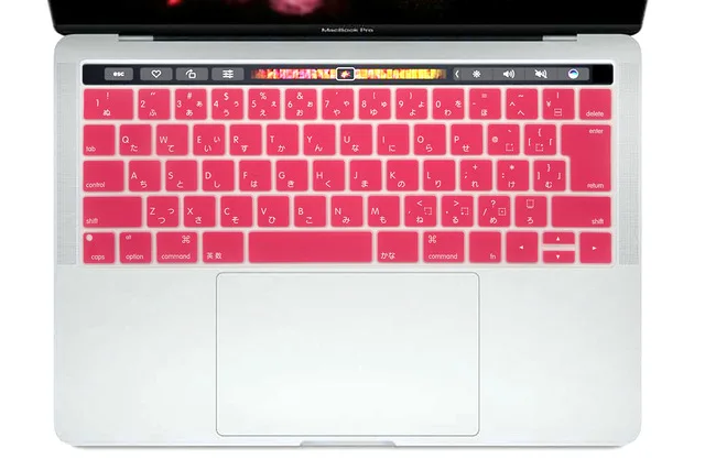 Японский защитный чехол для клавиатуры для нового Macbook Pro 1" 15" retina A1706 A1707 версия с сенсорной панелью JP макет - Цвет: Pink