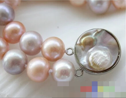 

Hot sell ->@@ > 01368 2row 8" round pink lavender FW pearl bracelet -Top quality free shipping