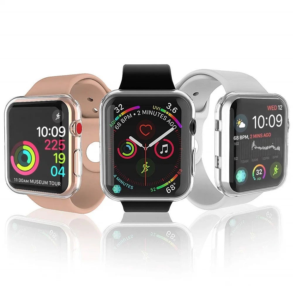 

Zensime For Apple Watch 4 3 2 1 40MM 44MM 360 Built In Clear TPU Screen Protector Cover Full Case For Iwatch 4 38MM 42MM 123